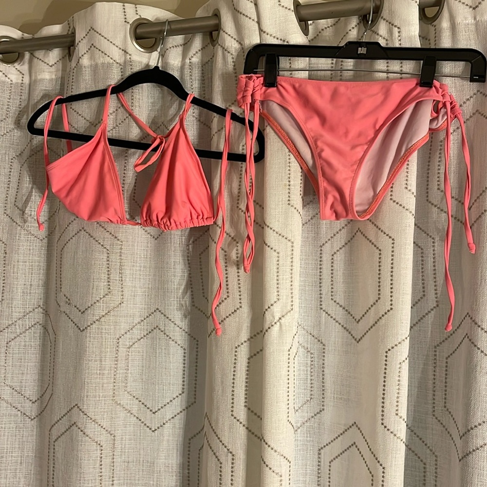 Ladies Peach XL 2pc Bikini Bathing Suit Tie Up on The Sides